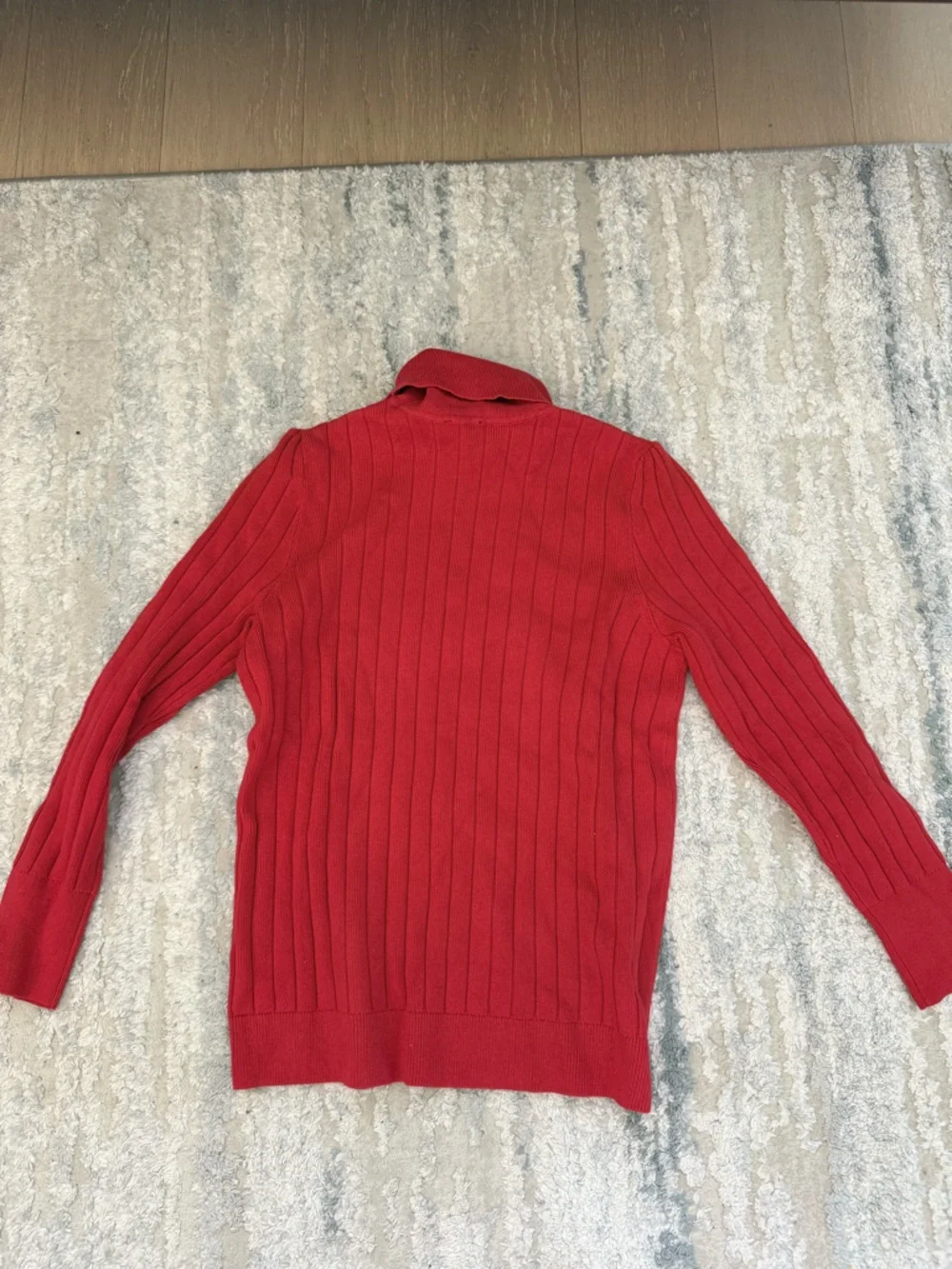 Talbots Red Ribbed Turtleneck Sweater - Picture 2 of 5